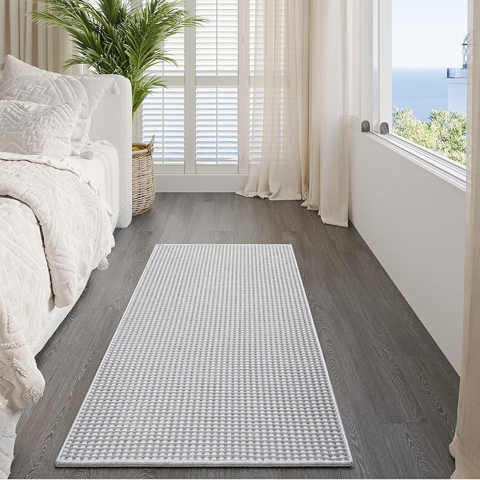Hallway Runner Rug Woven Washable Long Kitchen Runner Gray 2x5 ft | Boho Soft - Image 9