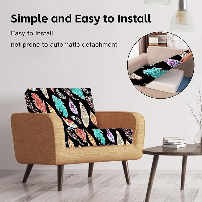 8Pcs Patio Cushion Covers, Outdoor Stretch Cushion Covers, Washable | Stretch - Image 5