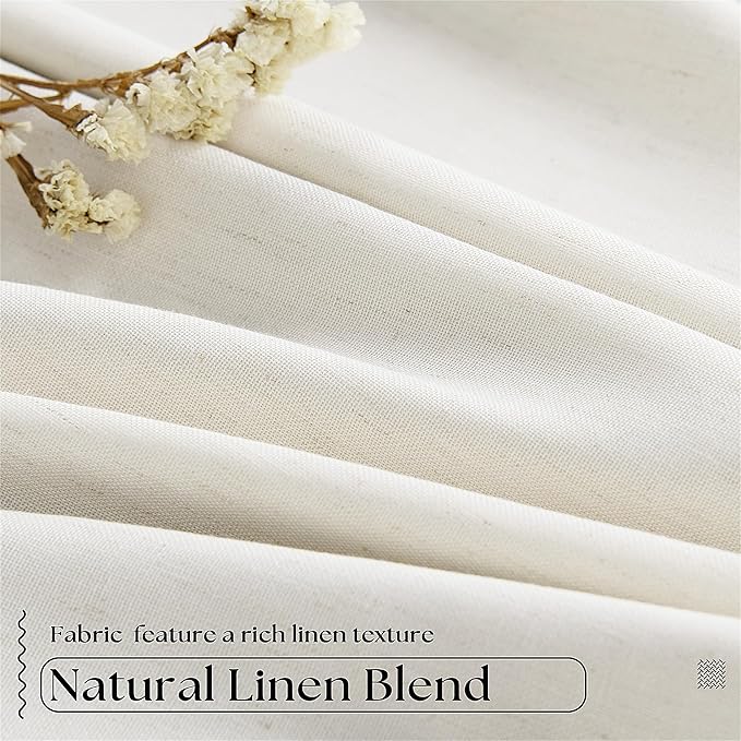 Natural Cream Linen Pinch Pleated Blackout 92 Inch Curtains - Image 5