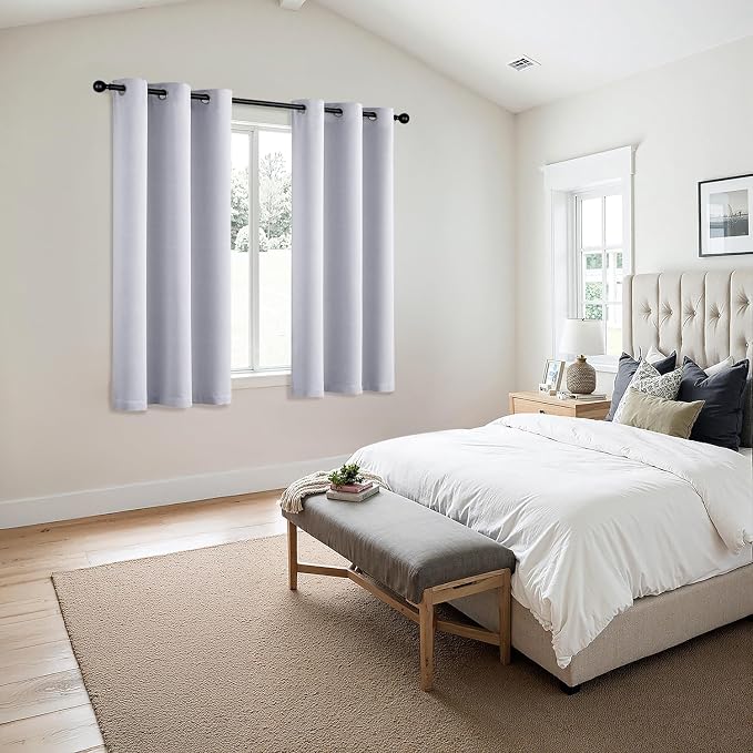 MIULEE Blackout Curtains for Bedroom 2 Panels 34x54 Inch Long Greyish White | - Image 6