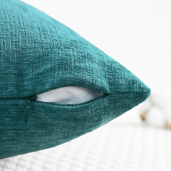CaliTime Decorative Couch Throw Pillow Covers 22 X 22 Inches Teal | Pack of 2 - Image 3