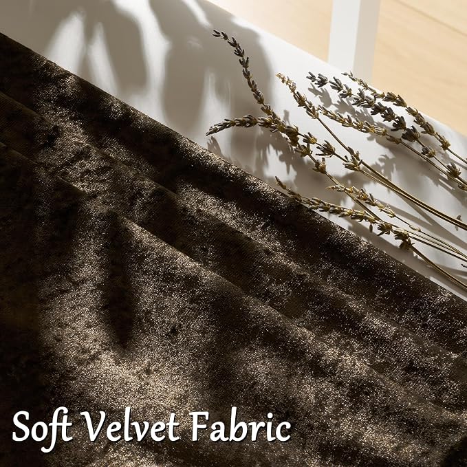 GIGIZAZA Crushed Brown Velvet Throw Pillow Covers 20x20 Pack of 2 | Decorative - Image 3