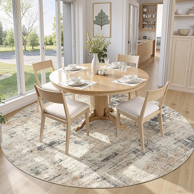 8ft Area Rug for Living Room, Abstract Washable Non-Slip Large Rugs, Dining Room - Image 3