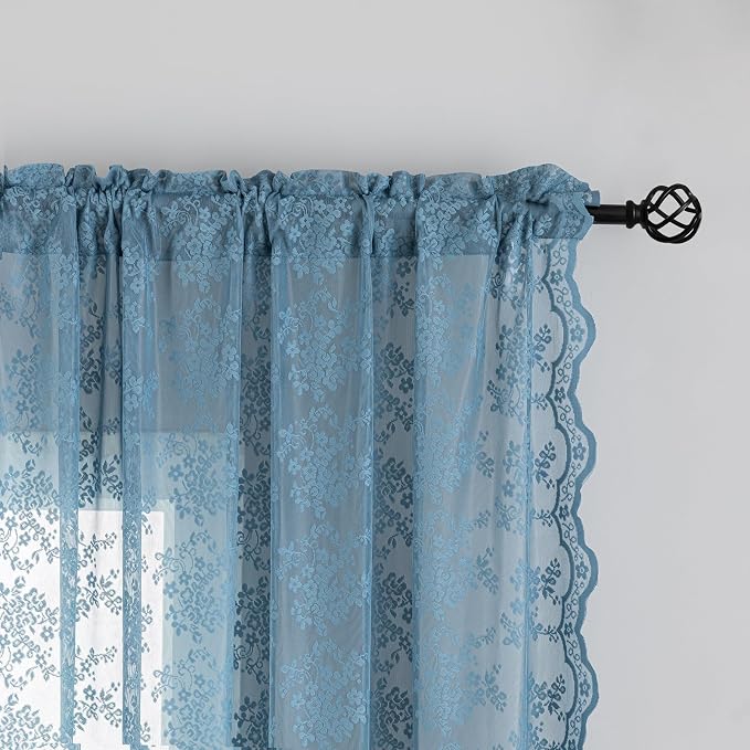 YJ YANJUN Vintage Lace Curtains 63 Inch Length - Image 3