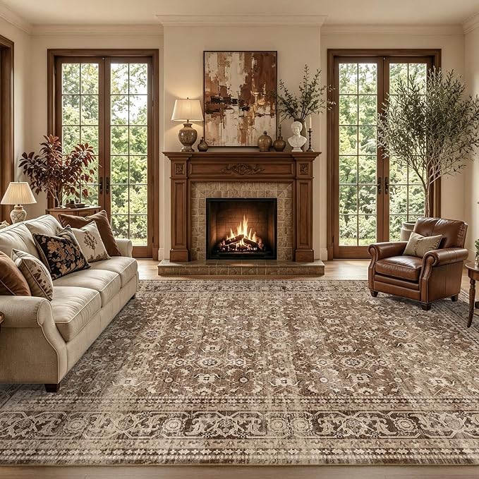 4x6 Ft Area Rugs for Living Room, Soft Non-Slip Machine Washable Rug, Vintage - Image 3