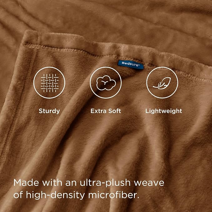 Bedsure GentleSoft Brown Throw Blanket - Image 4