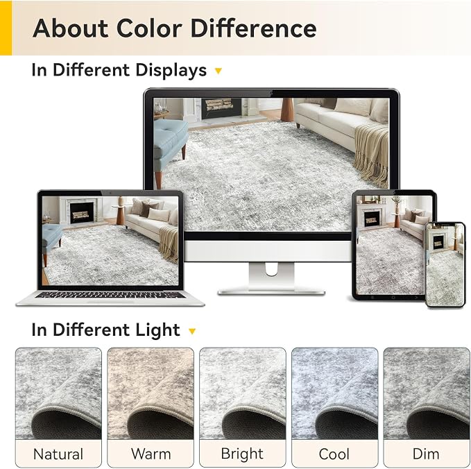 RELEANY Washable 2'x3' Abstract Area Rug - Image 8