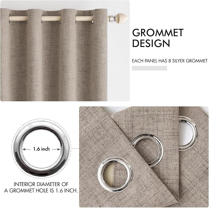 MIULEE 100% Blackout Linen Curtains - Image 4