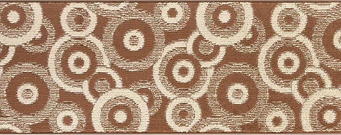 Custom Length Cut to Size Modern Farmhouse Carpet Runner Rug for Hallways, Non Slip Rubber Backed, 31 inch Wide X Customized Length, Geo Brown, 31 inch X 5 feet