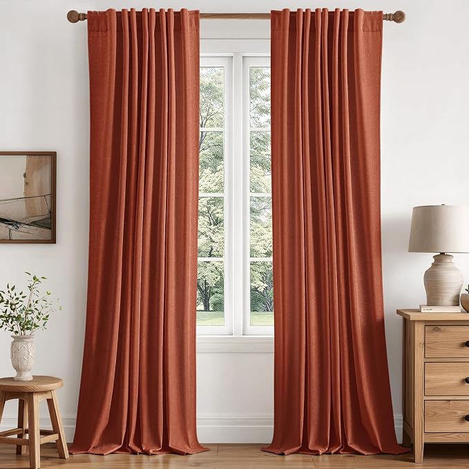 MIULEE Fall 100% Blackout Linen Curtains by MIULEE
