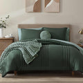Monbix California King Size Comforter Set - 7 Pieces Bed in a Bag California King, Deep Forest Bedding Sets with Comforter, All Seasons Bed Set with Sheets, Pillowcases & Shams