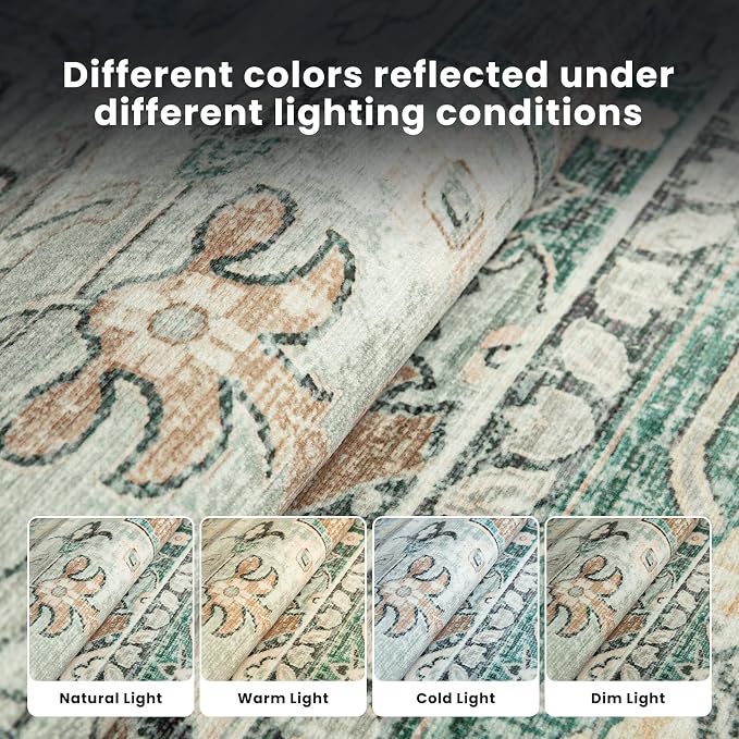 8x10 Moroccan Retro Washable Area Rugs - Image 5