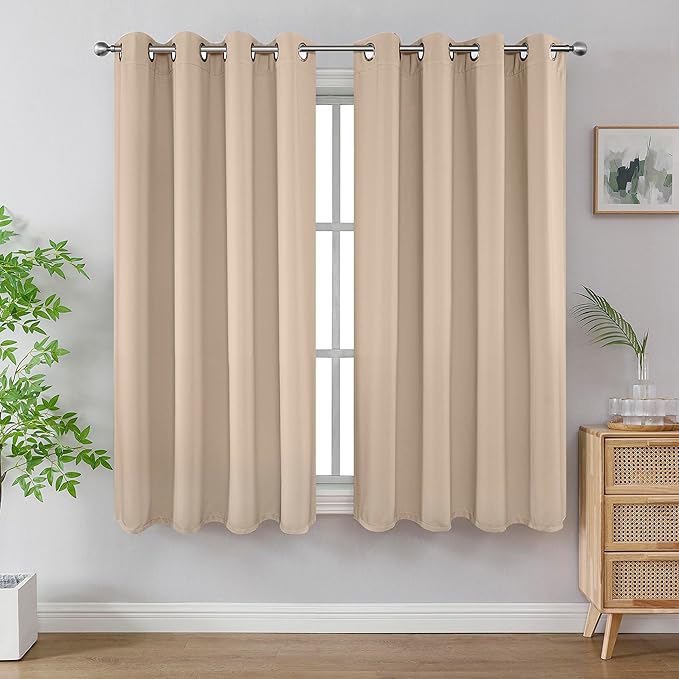 Joydeco Blackout Curtains 45 Inch Length 2 Panels Set, Thermal Insulated Long by JOYDECO