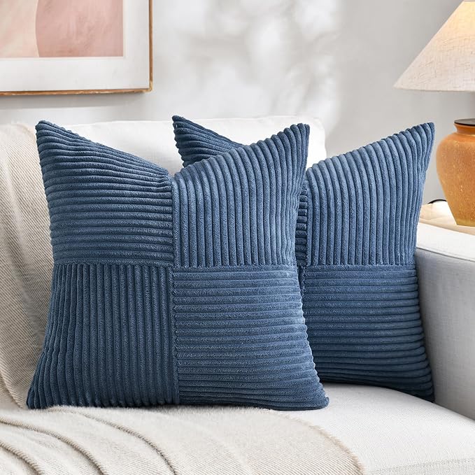 Fancy Homi 2 Packs Dusty Blue Samll Decorative Throw Pillow Covers 12x12 Inch by Fancy+Homi