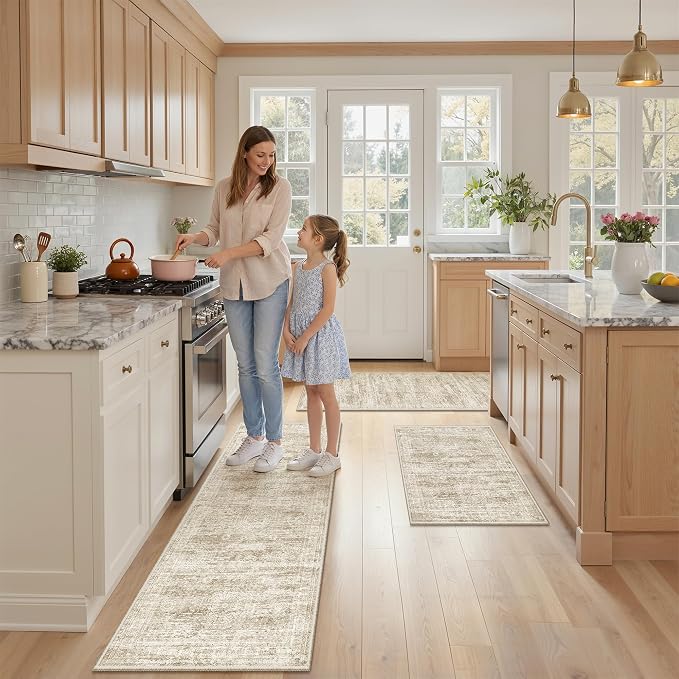 Kitchen Rugs Sets of 3, 2x3 2x4 2x5 Rug Runner, Dining Room, Soft Runner Rug - Image 5