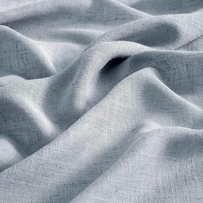MIULEE Chambray Blue Linen Curtains 52x72 Inch Long - Image 4