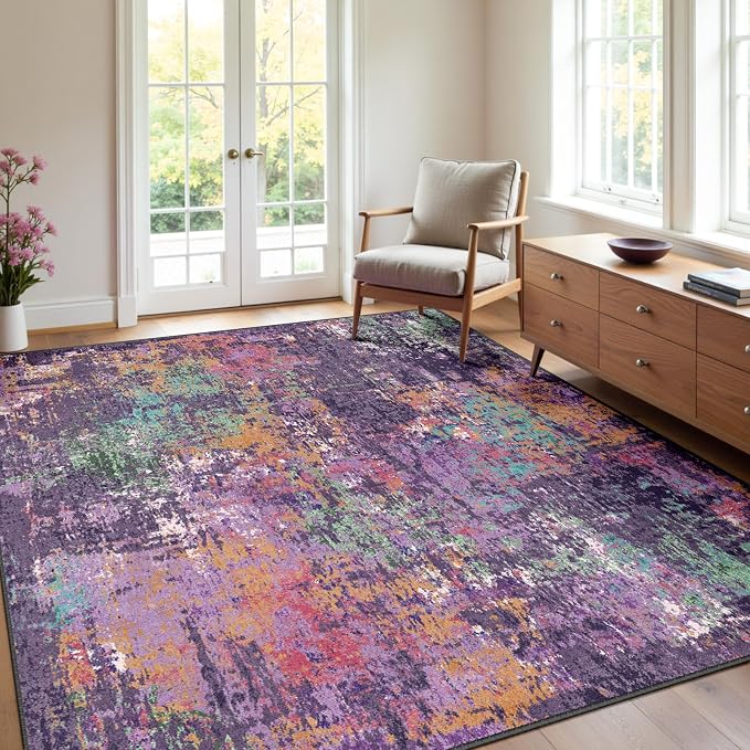 RELEANY Washable 5'x8' Abstract Area Rug - Image 9