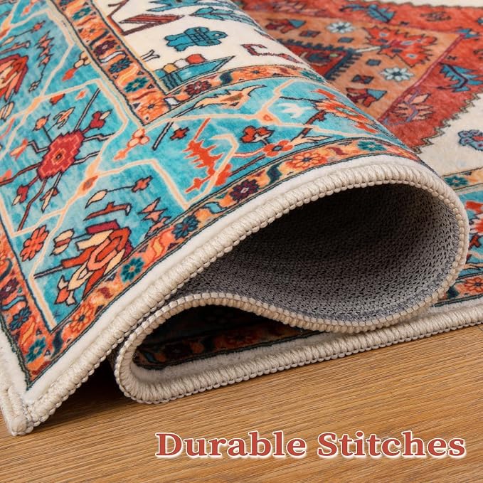 SERISSA 9x12 Washable Non Slip Boho Area Rug - Image 8
