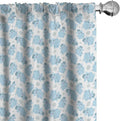 Ambesonne Animal Cartoon 2 Panel Curtain Set, Happy Smiling Pattern with Dots Animal, Lightweight Window Treatment Living Room Bedroom Decor, Pair of - 28" x 63", Pale Blue Sky Blue White