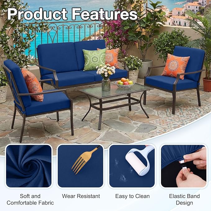 Waterproof Outdoor Cushion Covers, Stretch Patio Slipcovers | UV Resistant - Image 7