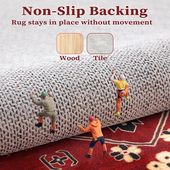 SERISSA 8x10 Washable Non Slip Boho Area Rug - Image 5