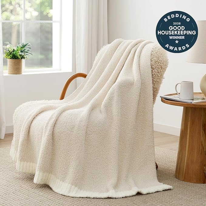 Snuggle Sac Buttery Ivory Bedding Blanket Twin Size 60x80, Super Soft Warm Cozy - Image 3