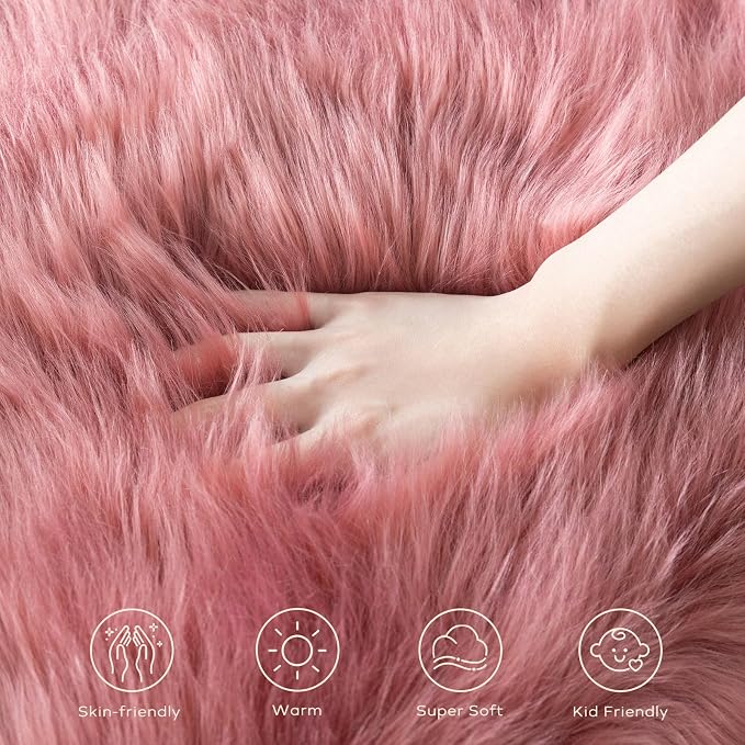 Ashler Faux Fur Rug, Fluffy Shaggy Area Rug Ultra Soft 2 x 6 Feet Sheepskin - Image 7