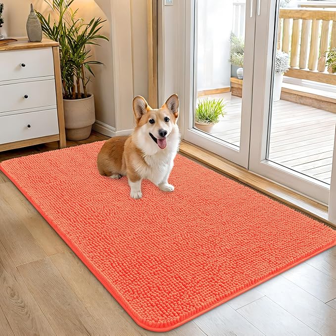 OLANLY Dog Door Mat for Muddy Paws 45x27, Super Absorbent Chenille Mud Mat | by OLANLY