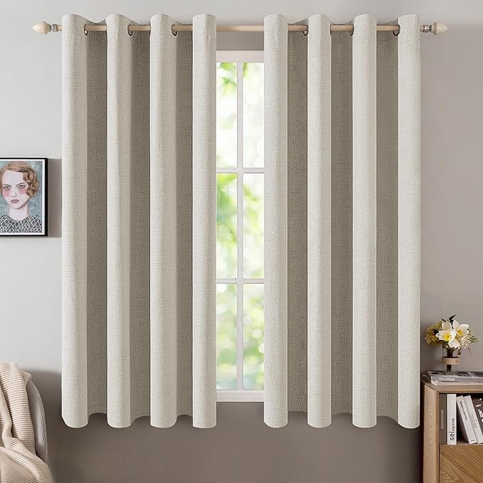 MIULEE 100% Blackout Linen Curtains by MIULEE