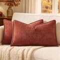 MIULEE Fall Decorative Lumbar Throw Pillow Covers 12x20 Inch Burnt Orange | by MIULEE