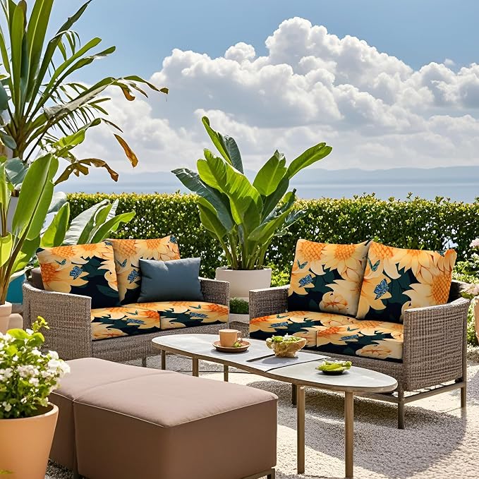 8PCS Patio Cushion Covers.Patio Furniture Couch SeatSlipcovers | Washable - Image 6