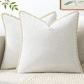 MIULEE Decorative Couch Throw Pillow Covers 20x20 Inch Pure White 2 Pack | by MIULEE
