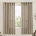 Taupe 72 inch Linen Curtains for Living Room, Light Filtering Panels | Linen by LAMIT