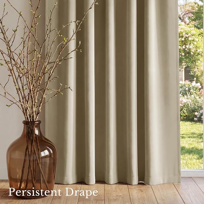 NICETOWN Window Treatment Thermal Insulated Rod Pocket Room Darkening - Image 6