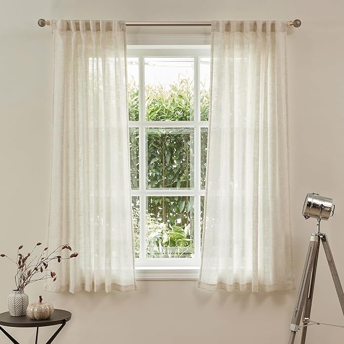 MYSKY HOME Farmhouse Kitchen Curtains 54 inches Long, Boho Curtain Panels - Image 2