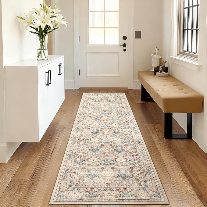 GarveeHome Washable Runner Rug 2x6, Non Slip Floral Kitchen Runner - Image 8