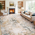 Rugflix 8x10 Area Rugs for Living Room, Washable Brown Grey Large Rug | Machine by RugflixAreaRugs