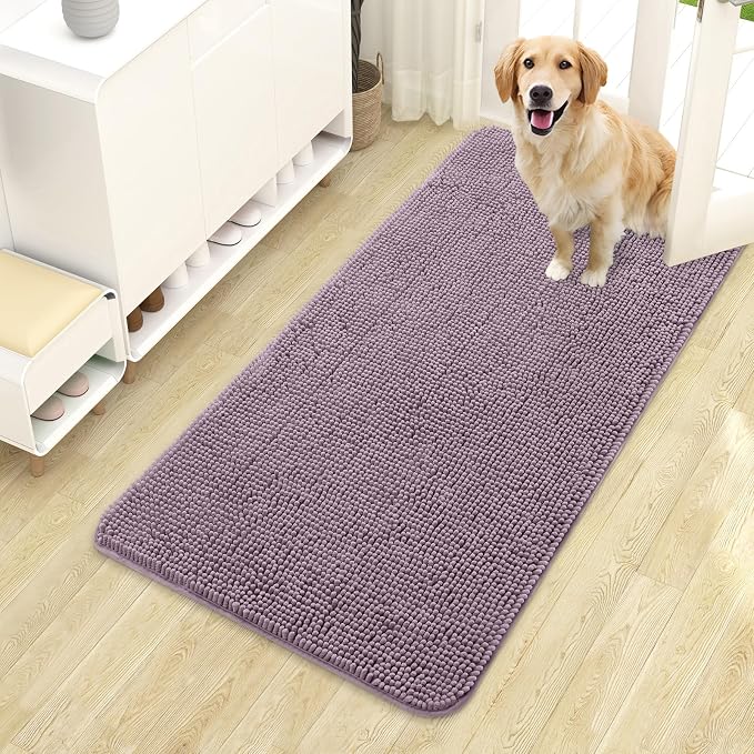 OLANLY Dog Door Mat for Muddy Paws 44x24, Super Absorbent Chenille Mud Mat | by OLANLY