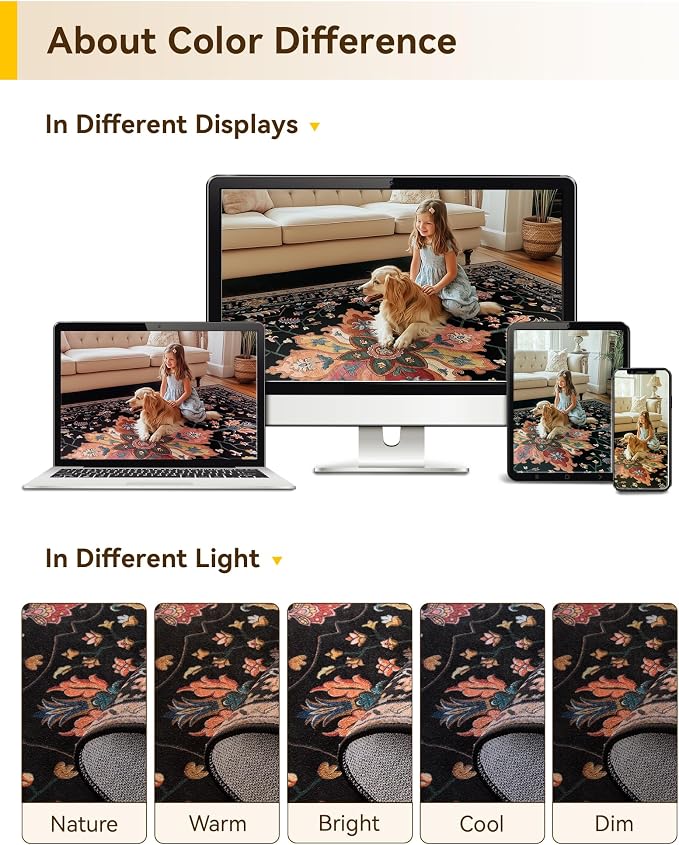 RELEANY Washable Area Rug, Large 9'x12', Water Repellent, Pet Friendly - Image 8