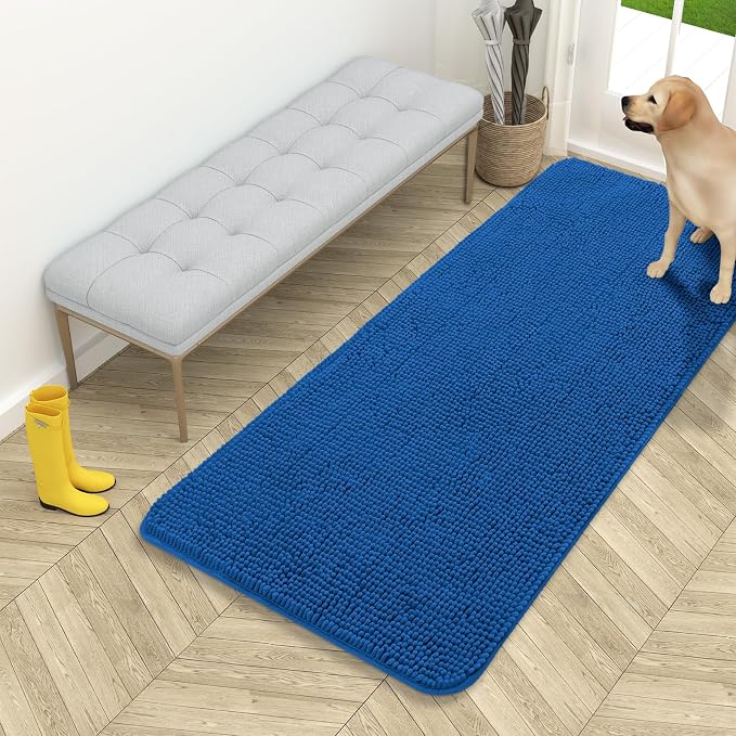 OLANLY Dog Door Mat for Muddy Paws 54x24, Super Absorbent Chenille Mud Mat | by OLANLY