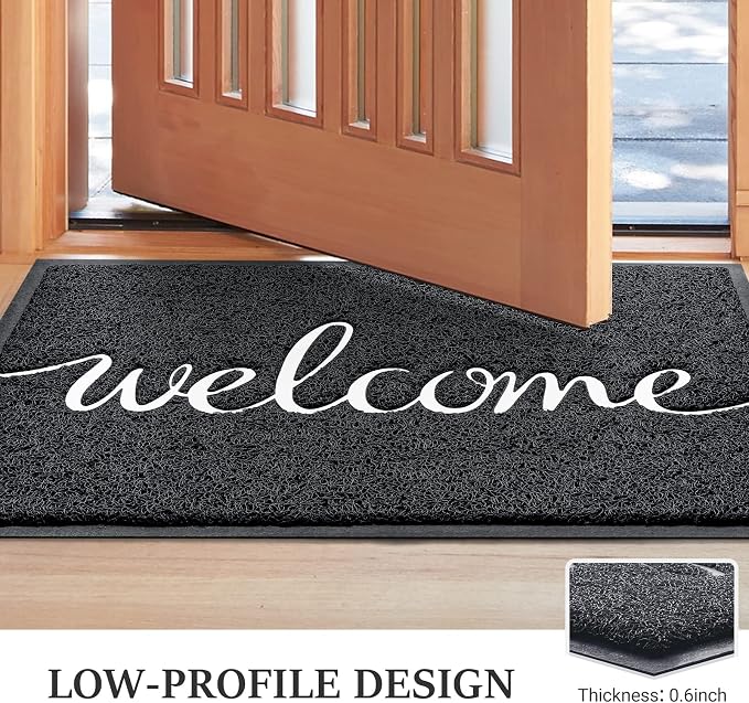 Door Mat Welcome Mat Floor Mat for Entryway, High Traffic Areas | Low Profile - Image 4