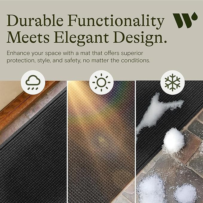 WaterHog Squares Front Door Mat Indoor Outdoor Entrance, All-Weather Mats | - Image 6