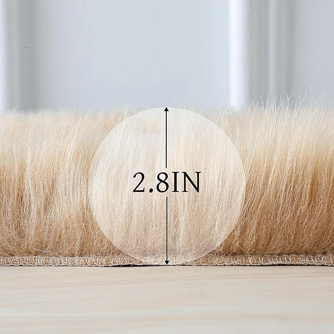linmopm Faux Fur Sheepskin Rug, 4x6 ft | Shag Fluffy Fuzzy, High-Density Cushion - Image 2