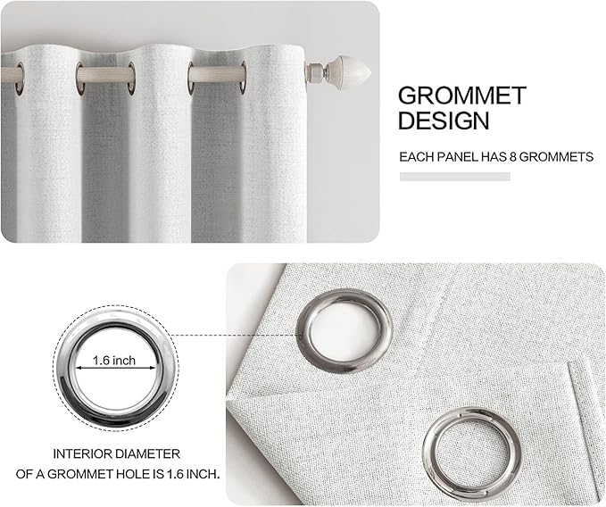 MIULEE 100% Blackout Linen Curtains - Image 4