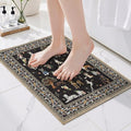 Black Floral Area Rug 2x3 for Bedroom Kitchen | Ultra-Thin;Boho Style;Non Slip by WelcometoBabovid