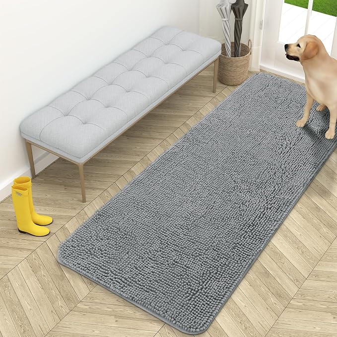 OLANLY Dog Door Mat for Muddy Paws 59x24, Super Absorbent Chenille Mud Mat | by OLANLY