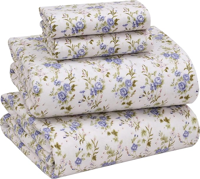 RUVANTI Flannel Sheets King Size - 100% Cotton Brushed King Size Sheets Set - Deep Pockets 16 Inches Bed Sheets - All Seasons Breathable & Extra Soft - Warm & Cozy, 4 Piece, Sand Rose