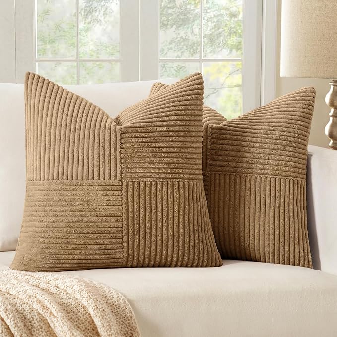 MIULEE Camel Brown Decorative Throw Pillow Covers by MIULEE