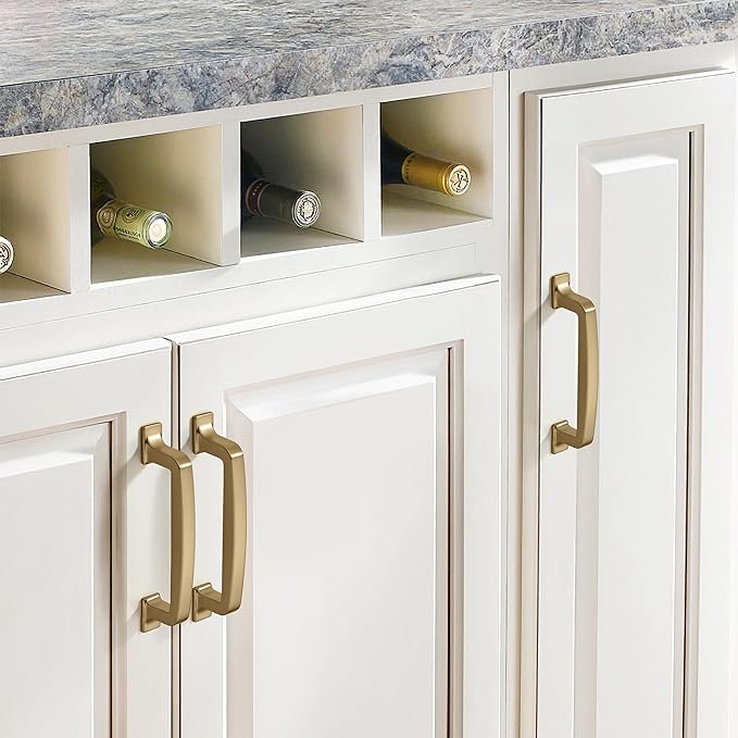 khtumeware 10 Pack 6-1/4 Inch Cabinet Handles - Champagne Bronze Cabinet Pulls & Warm Brass Drawer Pulls