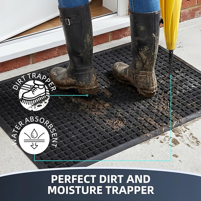 Front Door Mat Outside Entrance, Heavy Duty Waterproof Doormat | 29.5"x17" - Image 2